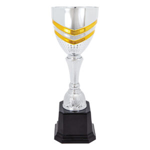 19″ Completed Metal Cup Traveling Trophy on Plastic Base