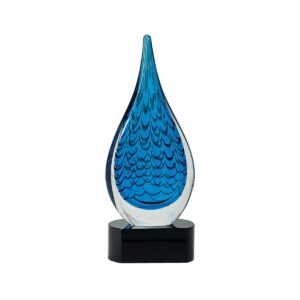 12 1/2″ Blue Raindrop Art Glass