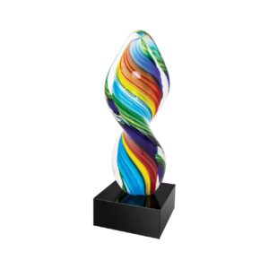 10 1/2″ Rainbow Twist Art Glass