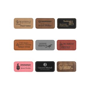 Laserable Leatherette Nametag with Magnet