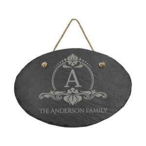 11 3/4″ x 7 3/4″ Oval Slate Decor with Hanger String