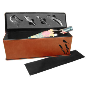 Rawhide Laserable Leatherette Single Wine Box with Tools