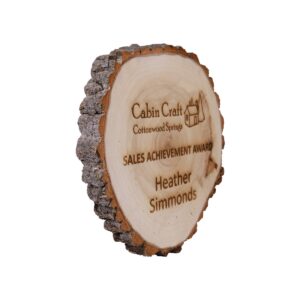 9″ Old West Log Cottonwood Plaque