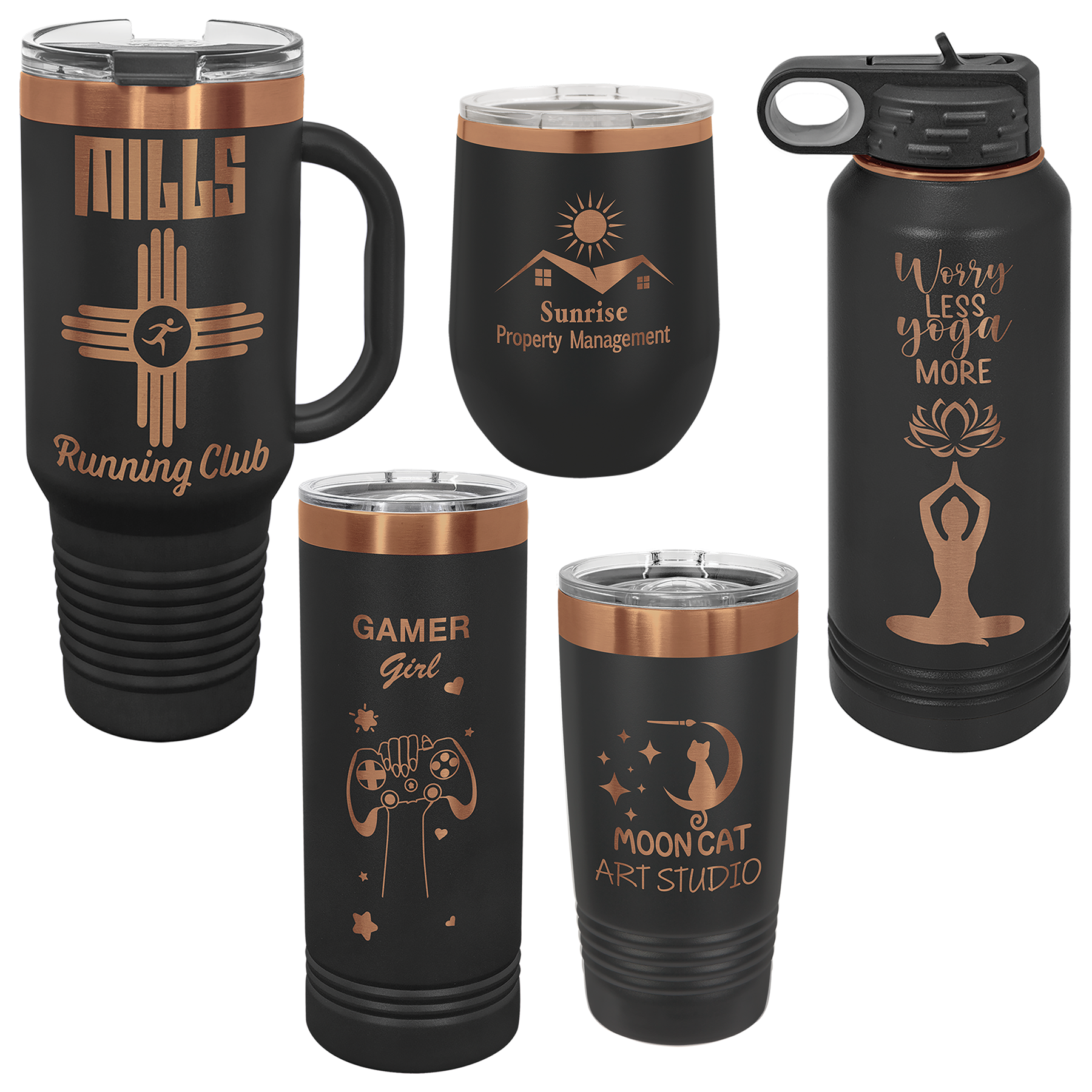 Polar Camel Black/Rose Gold ION-Plated Sample Set